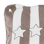 Coussin Stars & Stripes Neo Coton - Beige / Blanc