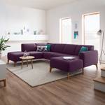 Wohnlandschaft Bora II Webstoff Webstoff Anda II: Violett - Longchair davorstehend rechts / Ottomane links