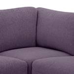 Wohnlandschaft Bora Webstoff Webstoff Anda II: Violett - Longchair davorstehend links / Ottomane rechts - Eiche