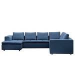 Wohnlandschaft Brooklyn II Webstoff Webstoff Anda II: Blau - Longchair davorstehend links