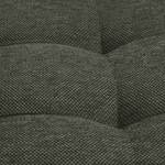 Canapé panoramique Damien (convertible) Imitation cuir / Tissu - Blanc / Anthracite - Méridienne courte à gauche / longue à droite (vue de face)