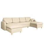 Canapé panoramique Eastville Convertible- Tissu - Beige clair - Avec fonction couchage