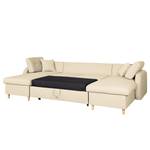 Canapé panoramique Eastville Convertible- Tissu - Beige clair - Avec fonction couchage