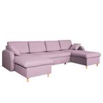 Canapé panoramique Eastville Convertible- Tissu - Mauve - Avec fonction couchage