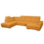 Wohnlandschaft Grafton Webstoff Orange - Longchair davorstehend rechts / Ottomane links - Keine Funktion