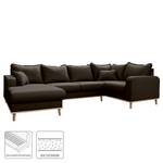 Wohnlandschaft Greeneville Strukturstoff - Espresso - Longchair davorstehend links