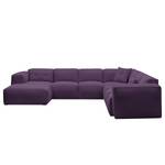 Wohnlandschaft Hudson II Webstoff Webstoff Anda II: Violett - Longchair davorstehend links