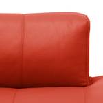 Canapé panoramique HUDSON Cuir véritable Neka : Rouge - Méridienne courte à gauche / longue à droite (vue de face)