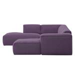 Wohnlandschaft HUDSON Webstoff Anda II: Violett - Longchair davorstehend rechts / Ottomane links