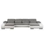 Canapé panoramique convertible Infinity Imitation cuir / Tissu - Blanc / Gris