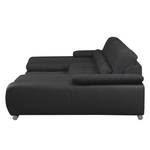 Canapé panoramique convertible Infinity Imitation cuir / Tissu - Noir