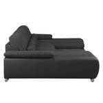 Canapé panoramique convertible Infinity Imitation cuir / Tissu - Noir