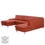 Wohnlandschaft Monreale Echtleder Rot - Echtleder - 324 x 85 x 207 cm