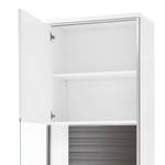 Armoire vitrine Kushiro Blanc brillant / Gris - Butoir à gauche