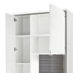 Armoire vitrine Kushiro Blanc brillant / Gris