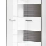 Armoire vitrine Kushiro Blanc brillant / Gris