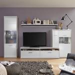 Credenza Kushiro III Bianco lucido/Grigio - Anta in vetro a destra