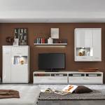 Highboard Kushiro II hoogglans wit/grijs - Glazendeur rechts