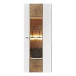 Woonwand Courban II (4-delig) incl. verlichting - mat wit / eikenhouten look