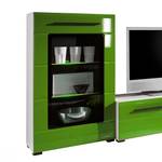 Meuble TV Motley 4 éléments Eclairage fourni Vert brillant - Vert brillant / Blanc