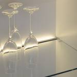 Meuble TV Solano (5 éléments) Noix / Blanc - Porte en verre à droite - Avec éclairage
