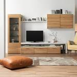 Tv-meubel Solano II Knoesteikenhout/wit - Glazendeur links - Zonder verlichting