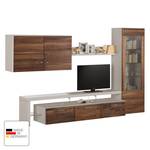 Tv-meubel Solano II Notenboomhout/platina bruin - Glazendeur rechts - Zonder verlichting