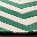 Tapis en laine Zurich Laine - Vert / Blanc - Diamètre : 152 cm