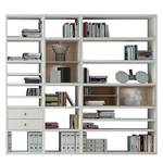 XL open kast Emporior I.A wit/eikenhoutimitatie - Wit/Sonoma eikenhouten look - Met verlichting