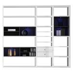 XL open kast Emporior I.B wit/zwart - Hoogglans wit/zwart - Met verlichting