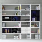 Etagère XL Emporior l.B Blanc / Noir - Blanc brillant / Noir - Avec éclairage