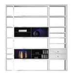 Etagère XL Emporior II Blanc / Noir - Blanc brillant / Noir - Avec éclairage