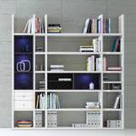 Etagère XL Emporior lII.A Blanc / Noir - Blanc brillant / Noir - Avec éclairage