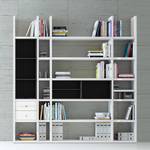 Etagère XL Emporior lII.A Blanc / Noir - Blanc brillant / Noir - Sans éclairage