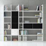 Etagère XL Emporior lII.B Blanc / Noir - Blanc brillant / Noir - Sans éclairage