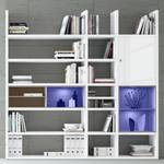 Etagère XL Emporior lV Blanc / Imitation chêne de Sonoma - Blanc brillant / Imitation chêne de Sonoma - Avec éclairage