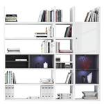 Etagère XL Emporior lV Blanc / Noir - Blanc brillant / Noir - Avec éclairage