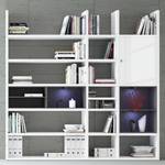 Etagère XL Emporior lV Blanc / Noir - Blanc brillant / Noir - Avec éclairage