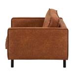 XL-fauteuil FORT DODGE antieke leerlook - Microvezel Yaka: Cognackleurig
