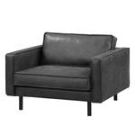 XL-fauteuil FORT DODGE antieke leerlook - Microvezel Yaka: Zwart