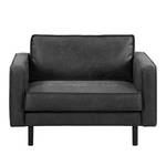 Fauteuil XL FORT DODGE Aspect cuir vieilli - Microfibre Yaka: Noir