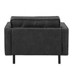 Fauteuil XL FORT DODGE Aspect cuir vieilli - Microfibre Yaka: Noir