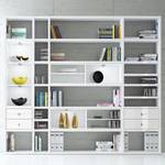 Etagère XXL Emporior IV.A Blanc - Blanc brillant / Blanc - Avec éclairage