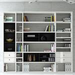 Etagère XXL Emporior IV.A Blanc / Noir - Blanc brillant / Noir - Sans éclairage