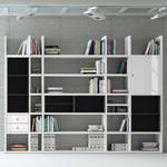 Etagère XXL Emporior VI Blanc / Noir - Blanc brillant / Noir - Sans éclairage