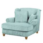 XXL-fauteuil Colares ribfluweel - Babyblauw