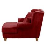 XXL-fauteuil Colares ribfluweel - Rood