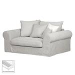 XXL-fauteuil Lindas geweven stof - Grijs/wit