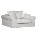 Fauteuil XXL Lindas Tissu - Gris / Blanc