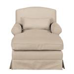 XXL-fauteuil Wollin geweven stof - Cappuccinokleurig